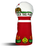Driver Headcover - Golf Club Cover - Fuck This Place California Flag - Wear It Golf