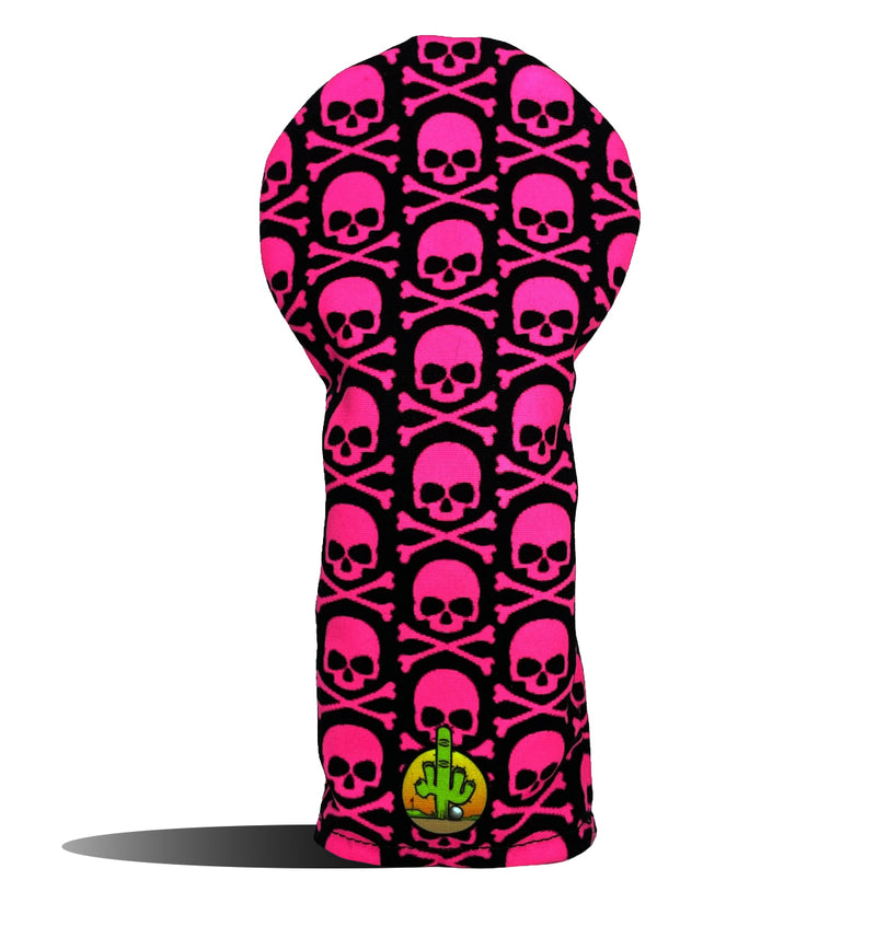 Fairway Wood Headcover - Golf Club Cover - Pink Skulls Pink Poison - Wear It Golf