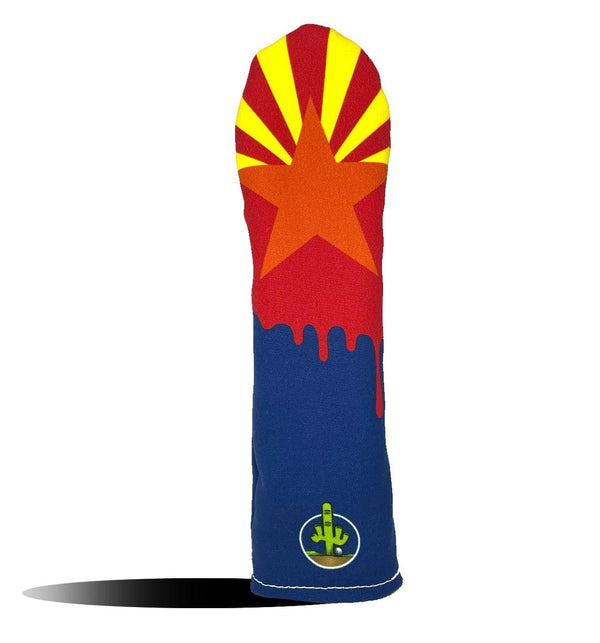 Amazing golf Hybrid head covers in Arizona State Flag Drip Design by Wear It Golf.