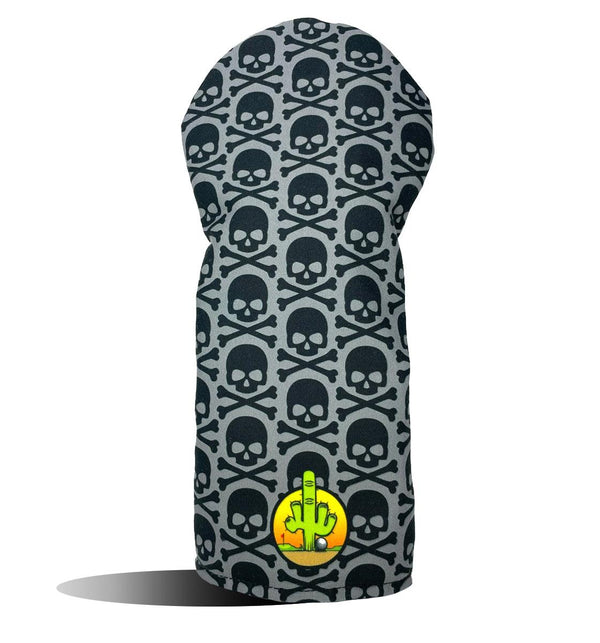 Driver Headcover - Golf Club Cover - Black Skull Crossbones - Wear It Golf