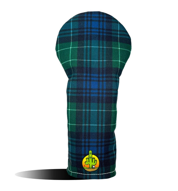 Fairway Wood Headcover - Golf Club Cover -  Green Blue Plaid Inverness  - Wear It Golf