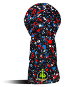 Driver Headcover - Golf Club Cover -  Paint Splatter Red White Blue - Wear It Golf