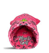 Fairway Wood Headcover - Golf Club Cover - Pink Bandana - Wear It Golf