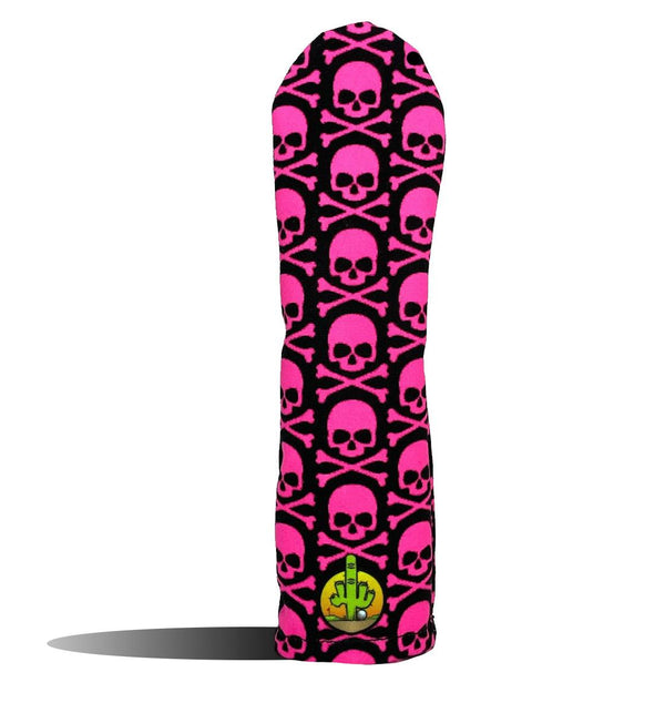 Hybrid Headcover - Golf Club Cover -  Pink Skulls Pink Poison  - Wear It Golf