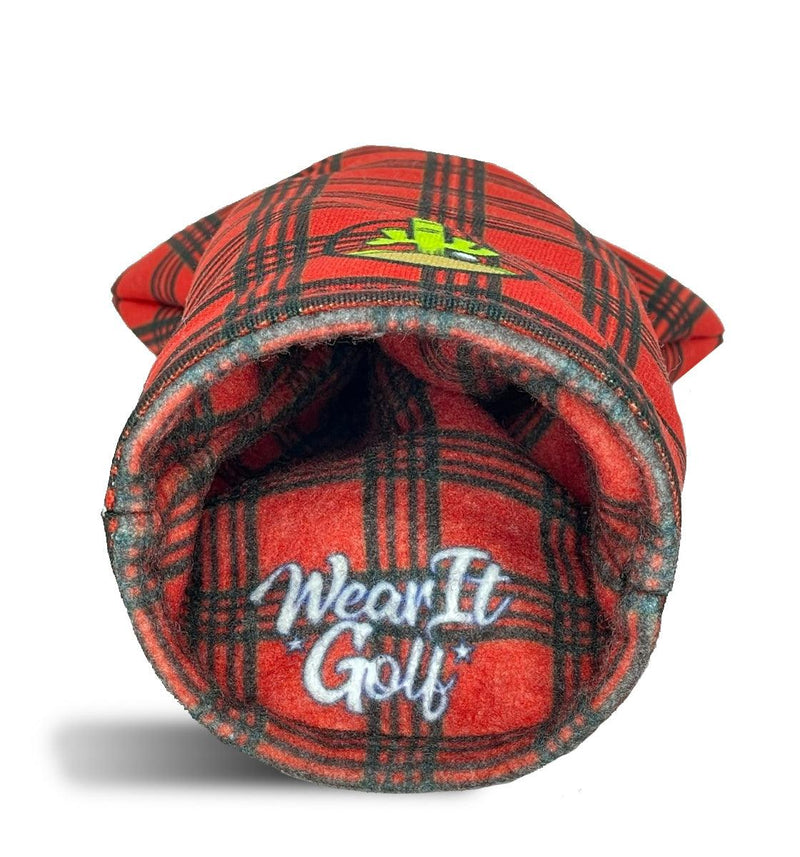 Fairway Wood Headcover - Golf Club Cover -  Red Plaid Lumberjack Paul Bunyan  - Wear It Golf