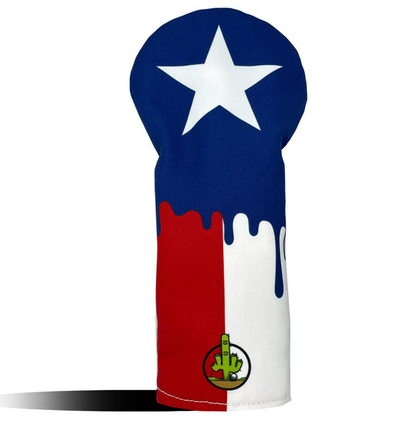 Fairway Wood Headcover - Golf Club Cover -  Texas State Flag Drip