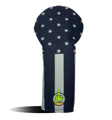 Fairway Wood Headcover - Golf Club Cover - USA Flag Black & Grey Undefeated - Wear It Golf