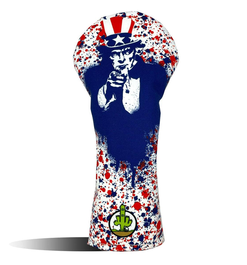 Fairway Wood Headcover - Golf Club Cover -  Uncle Sam USA paint splatter