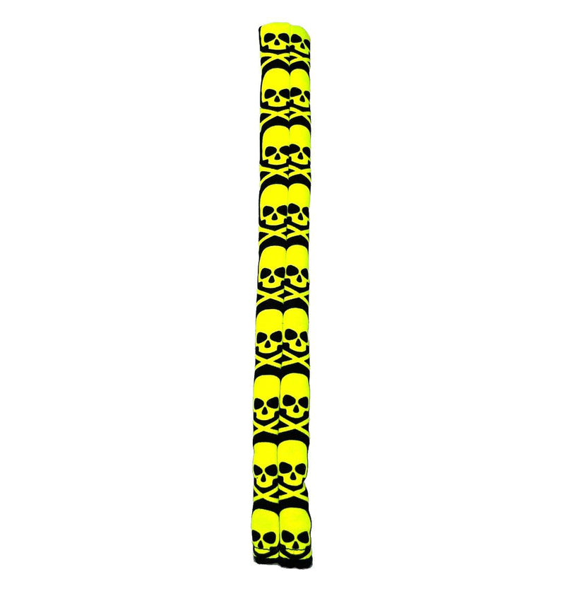 Alignment Stick Headcover - Golf Club Cover -  Neon Yellow Skulls Crossbones