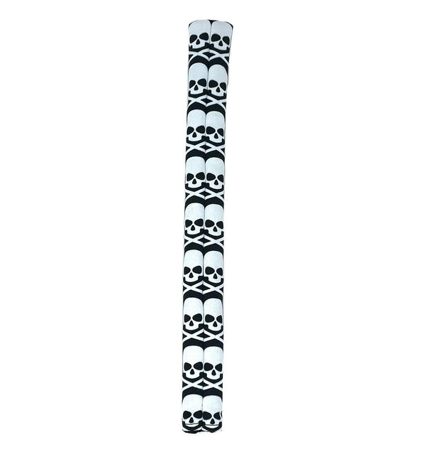 Alignment Stick Headcover - Golf Club Cover -  White Skulls Crossbones
